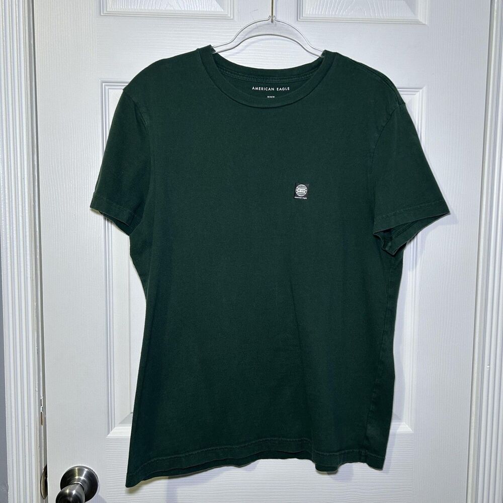 American Eagle Outfitters Shirt Men's Medium Green AE USA Globe Graphic Tee